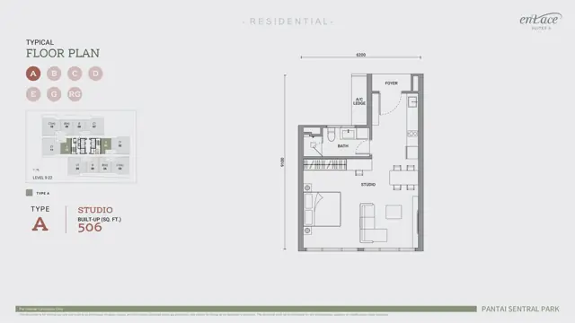 Enlace Suite @ Pantai Sentral Park 平面图 2